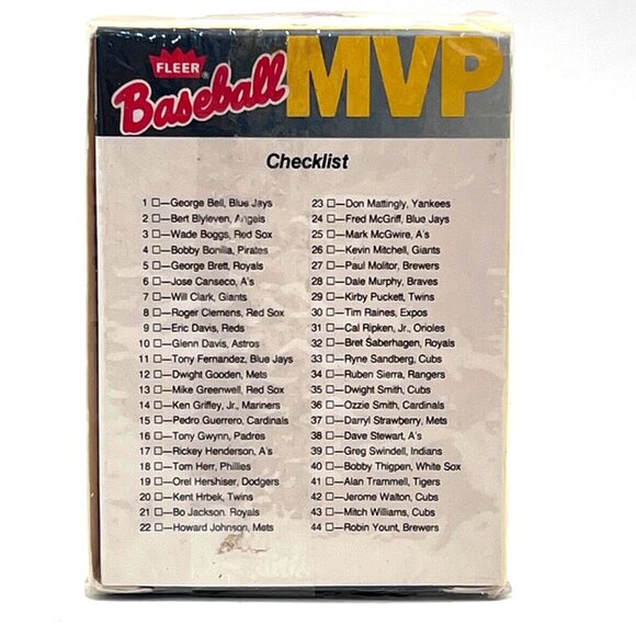 1990 Fleer Baseball MVP Limited Edition Logo Stickers & Trading Cards Toys R Us - Picture 2 of 16